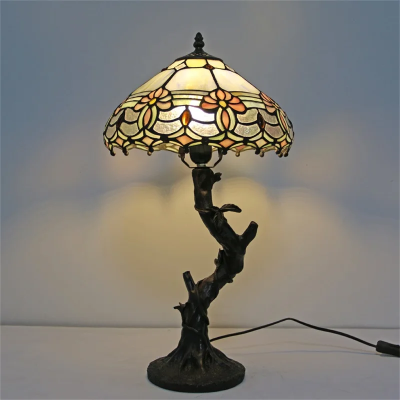 ANITA Tiffany Table Lamp Modern  Creative Decorative Pattern Figure LED Light For Home Bedroom