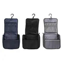 Bolsa de maquillaje de viaje para mujer, bolso de mano con gancho colgante, impermeable, portátil, plegable, para viajes, baño, senderismo, dormitorio