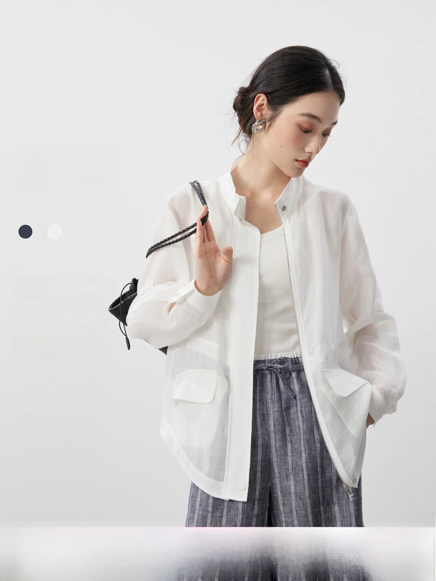 

Легкая сетчатая куртка-ветровка с отложным воротником и воротником-стойкой, дышащая, женская, весенняя, модная верхняя одежда