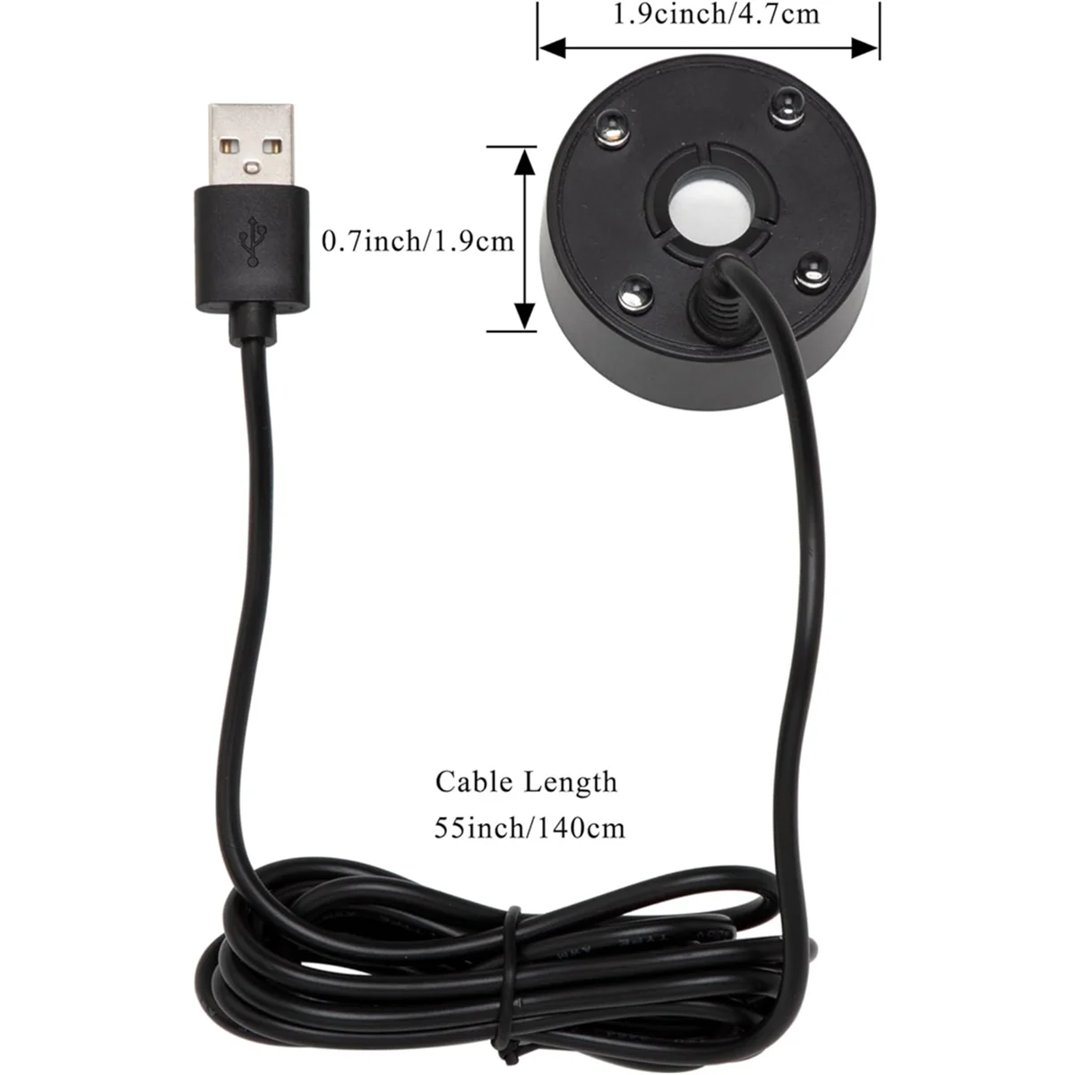 ABKB Mist Maker, flotador protector contra salpicaduras, puerto USB, luces LED de 4 colores, mini máquina de niebla Mister, atomizador nebulizador de agua para fuente, blanco