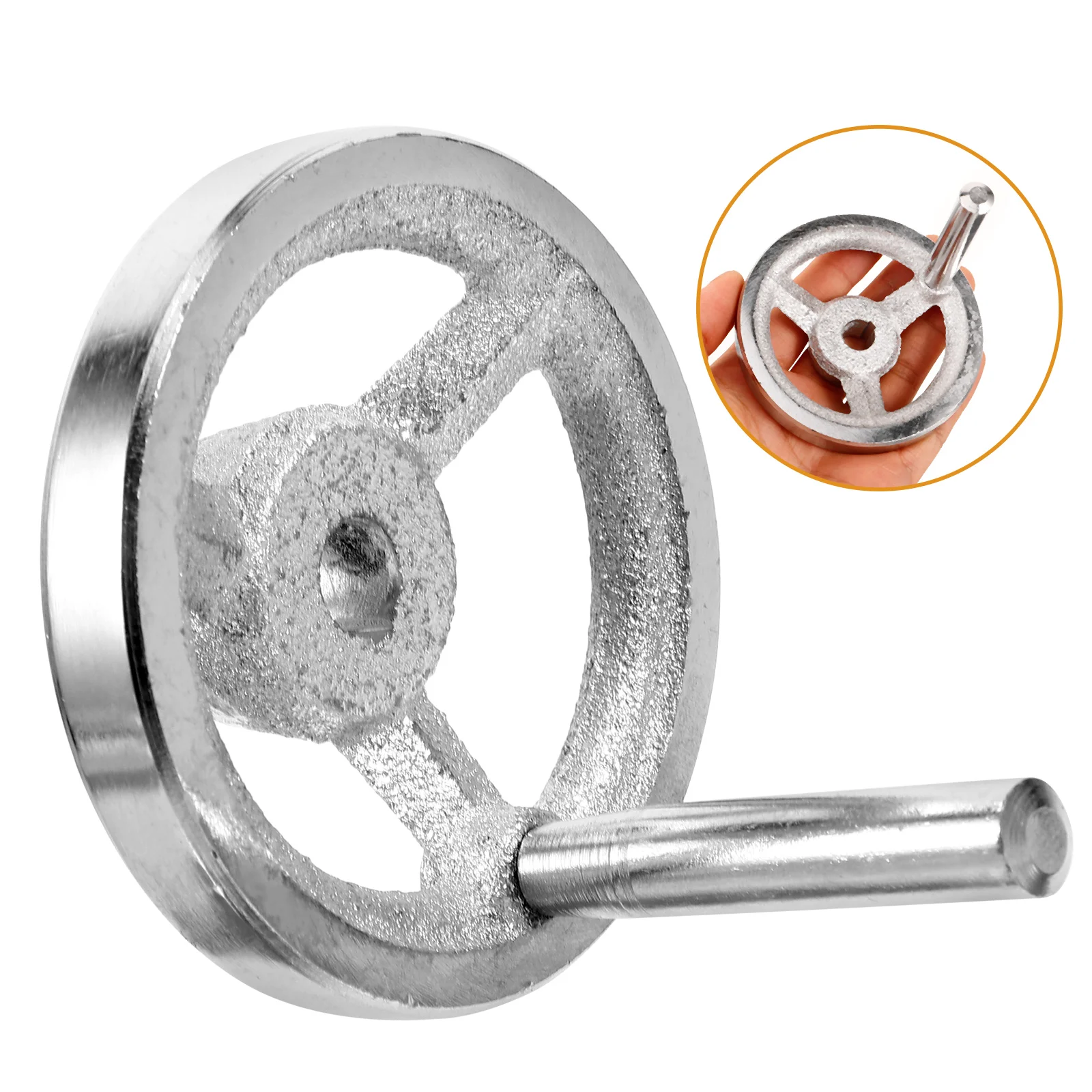 Cast Iron Hand Wheel Crank Handle for Revolving Knob Mill Metal Lathe Handwheel Carbon Steel Machine