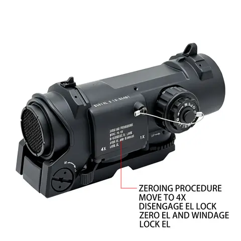 DR 1-4x Variable Magnification Riflescope Red Cross Reticle Tactical Optics with Honeycomb Cover for 20mm Rail Hunting Have Logo