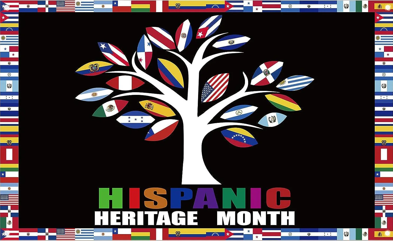 Hispanic Heritage Month American Spanish Classroom tree backdrops computer print wall Photography Studio Backgrounds