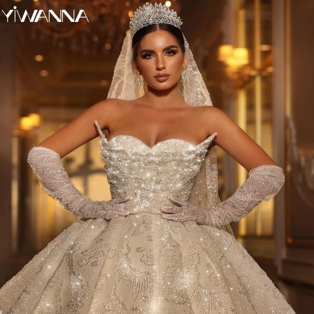 

Gorgeous Embroidery Lace Ball Gowns Wedding Dress Romantic Sweetheart Neck Bridal Gown 2025 Customized Dresses For Bride