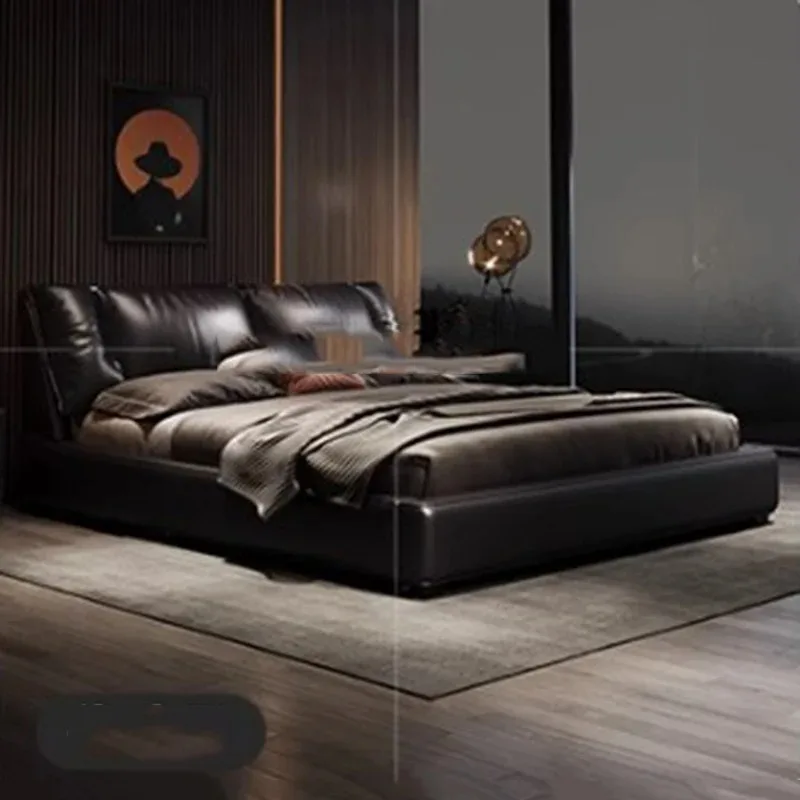 

Black Luxury Comforter Bed Frames Platform Italian Full Size Bedroom Double Bed Headboards Twin Lit 2 Personnes Furniture Home