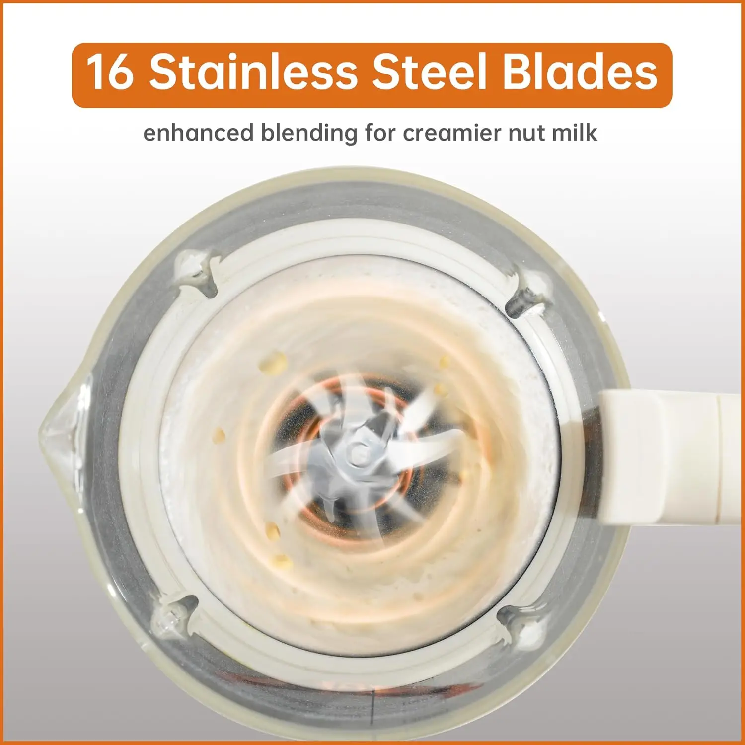 ماكينة صنع حليب الجوز 47 أونصة مع 16 شفرات، اللوز المحلي الأوتوماتيكي، الشوفان، الصويا، الحليب النباتي والمشروبات الخالية من الألبان، الم