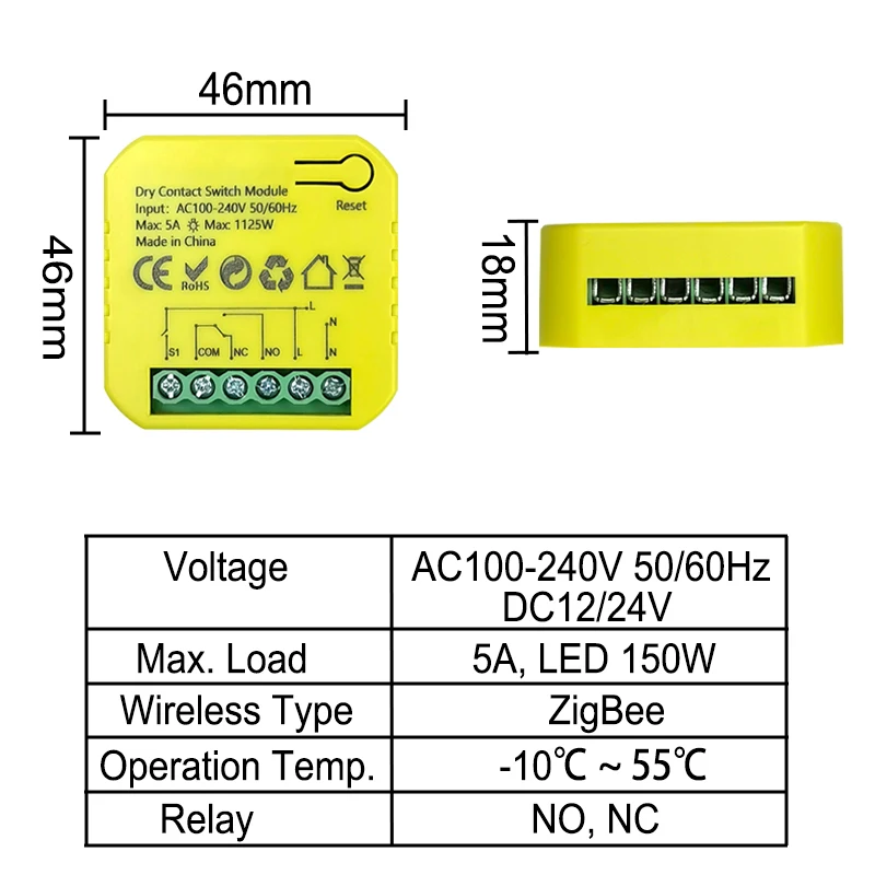 Intelligentes ZigBee Trockenkontakt-Schalterrelais 5A Modul App-Fernbedienung Zeitsteuerung AC100-240V Unterstützt Google Home Alexa – Detail 14