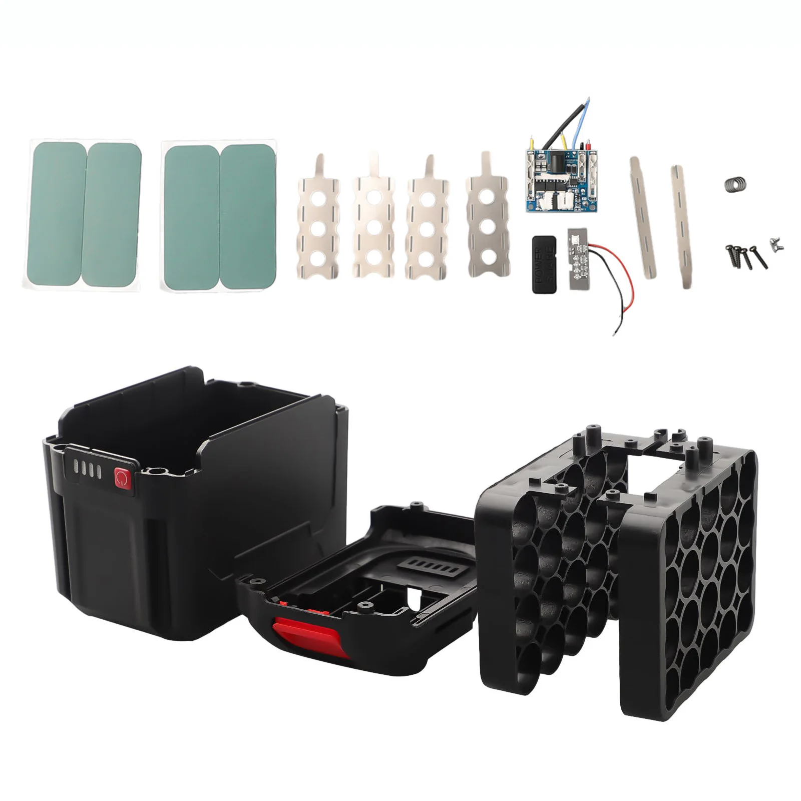 1 Set Plastic Battery Case Storage Box Shell PCB Charging Board For Makita Power Tool 10 /15 /20 Cores (Not Including Battery)