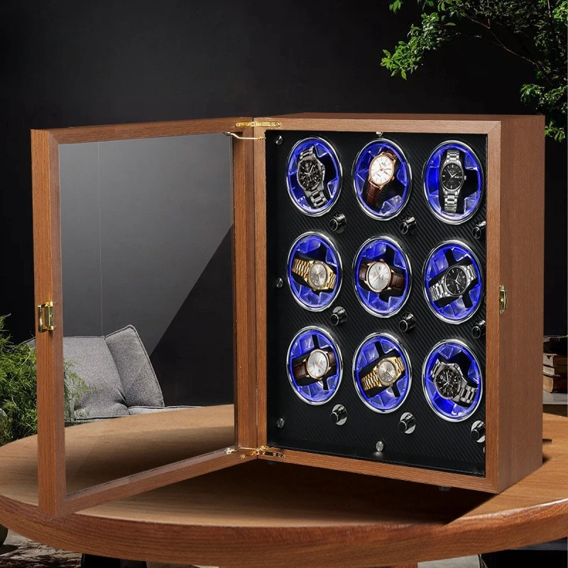 Automatic Watch Winder Black Walnut Collection Watches Winders Mute Antimagnetic Watch Winder Storage Organizer Supplies Gift