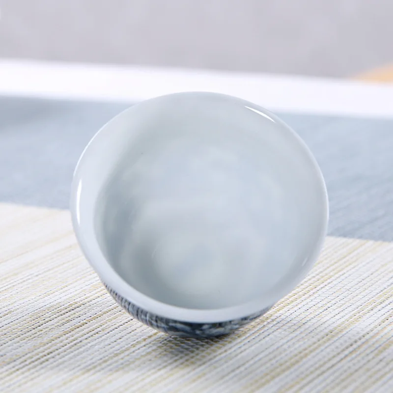 كوب رئيسي عتيق، 1 فنجان شاي بورسلين أزرق وأبيض، وعاء شاي صغير، طقم كونغ فو من السيراميك، وعاء شاي ذهبي الحواف، كوب واحد #4