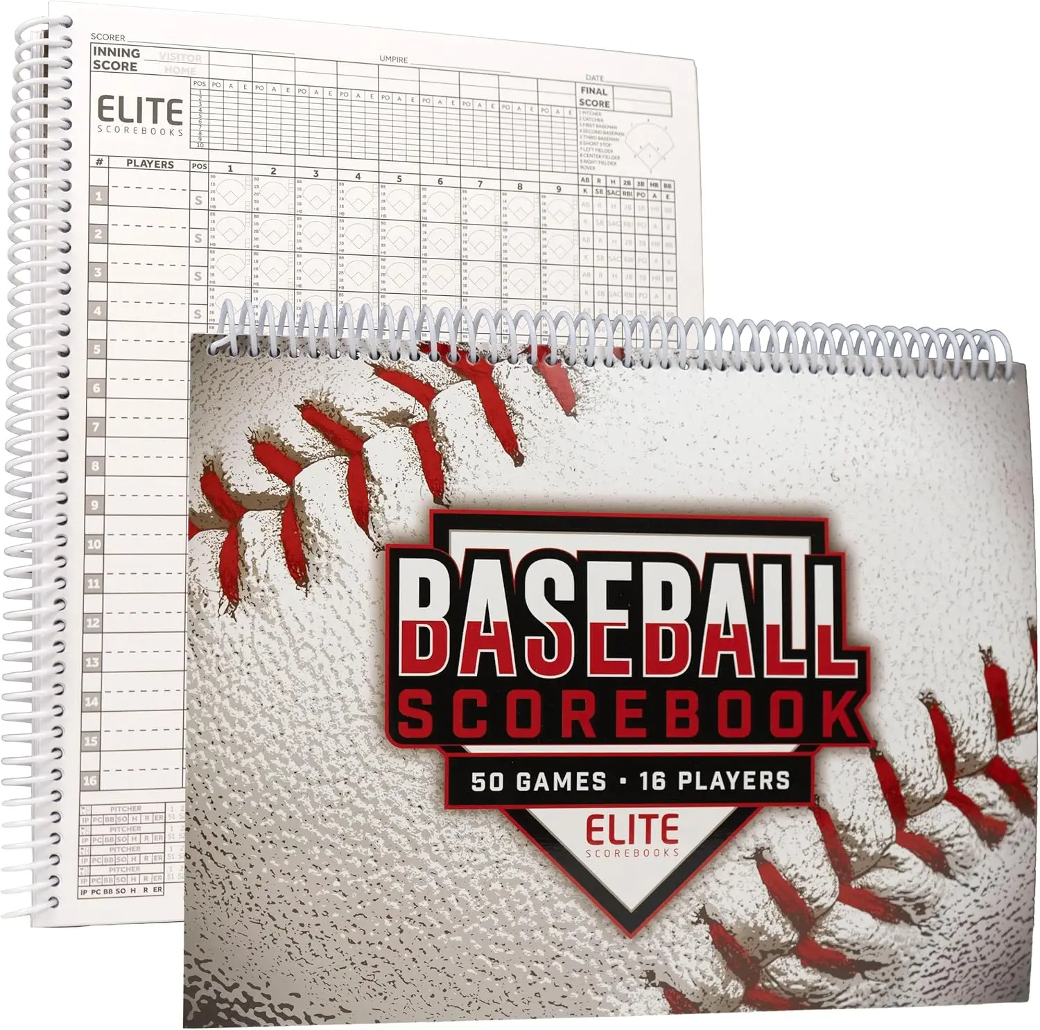 

Side-by-Side Baseball Scorebook - Track 50 Games, 16 Players, All Stats