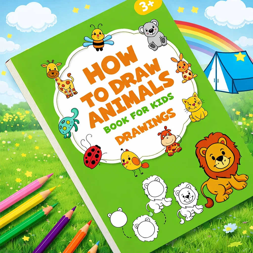 Animal Drawing Book 32 Pages Learn to Draw 96 Cute Animals in 4 Easy Steps Coloring Painting Activity for Beginners and All Age