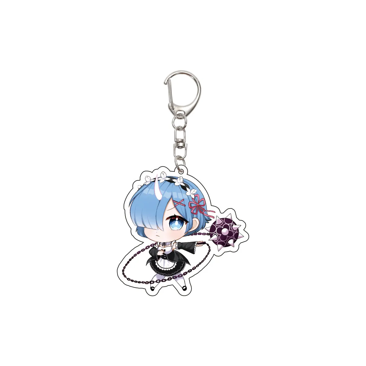 55MM Anime Re:ZERO - Starting Life in Another World Keychain Natsuki Subaru Emilia Key Chain Acrylic Model Plate Christmas Gifts