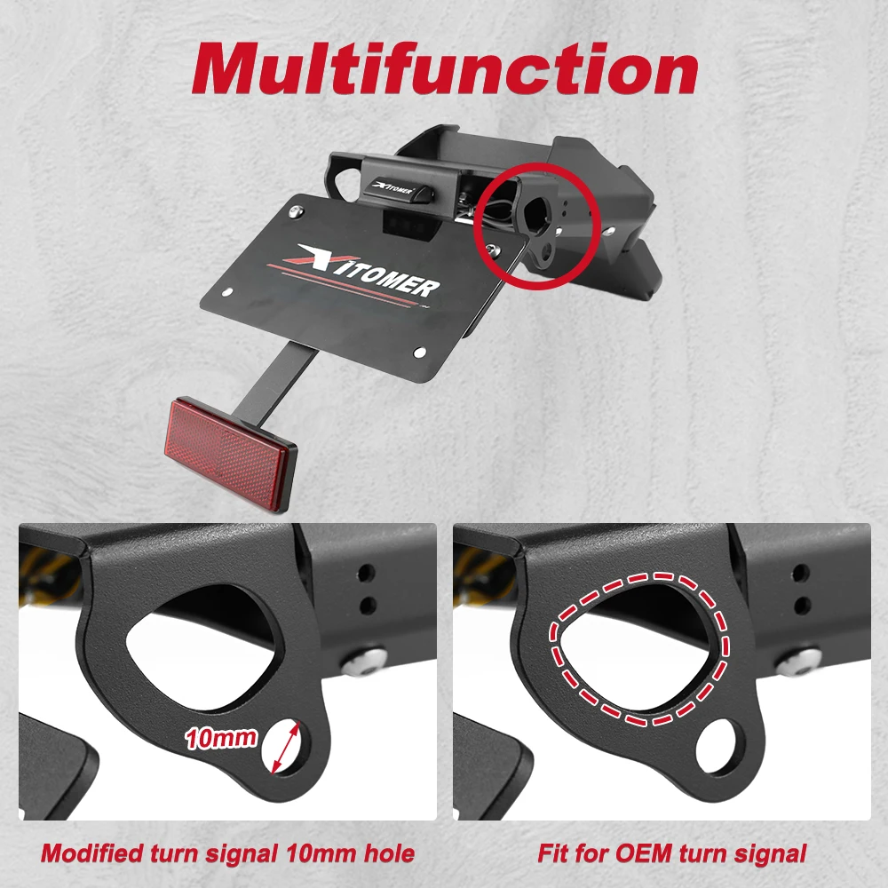 Motorcycle Rear Tail Tidy Fender Eliminator License For Ducati Multistrada V4 / V4S 2021-2024 Number Plate Frame Holder Bracket view 5