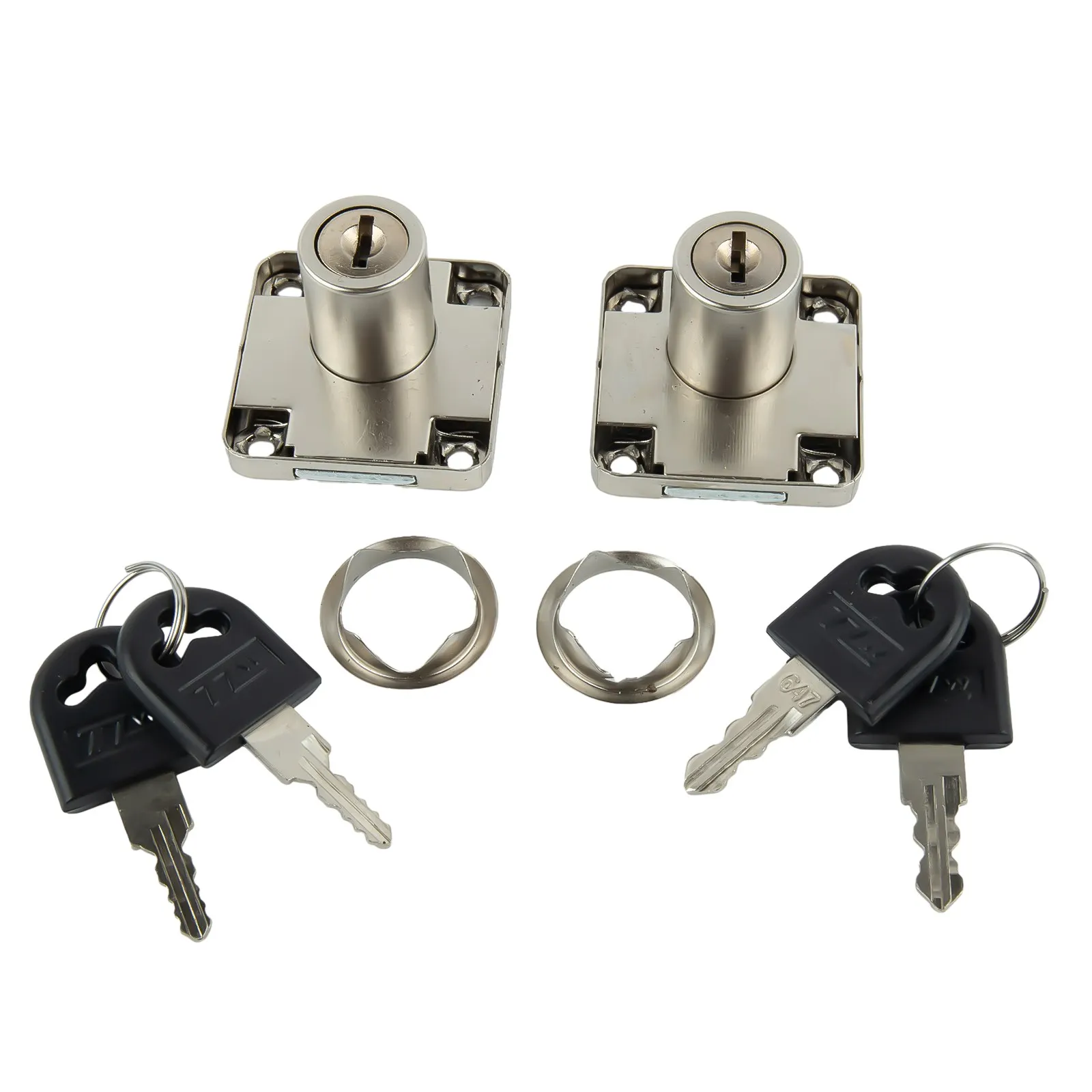 2PCS Cam Lock Kit with Matching Keys for Desk Drawers Wardrobe Cabinets Tool Boxes and Electrical Equipment Boxes