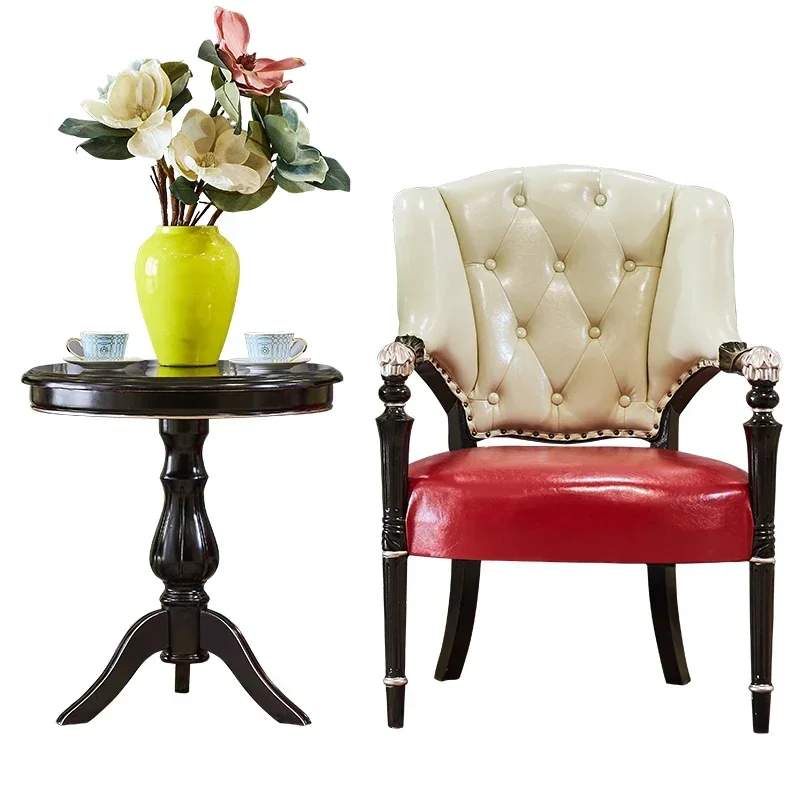 European style leisure table and chair backrest living room tiger chair three-piece set