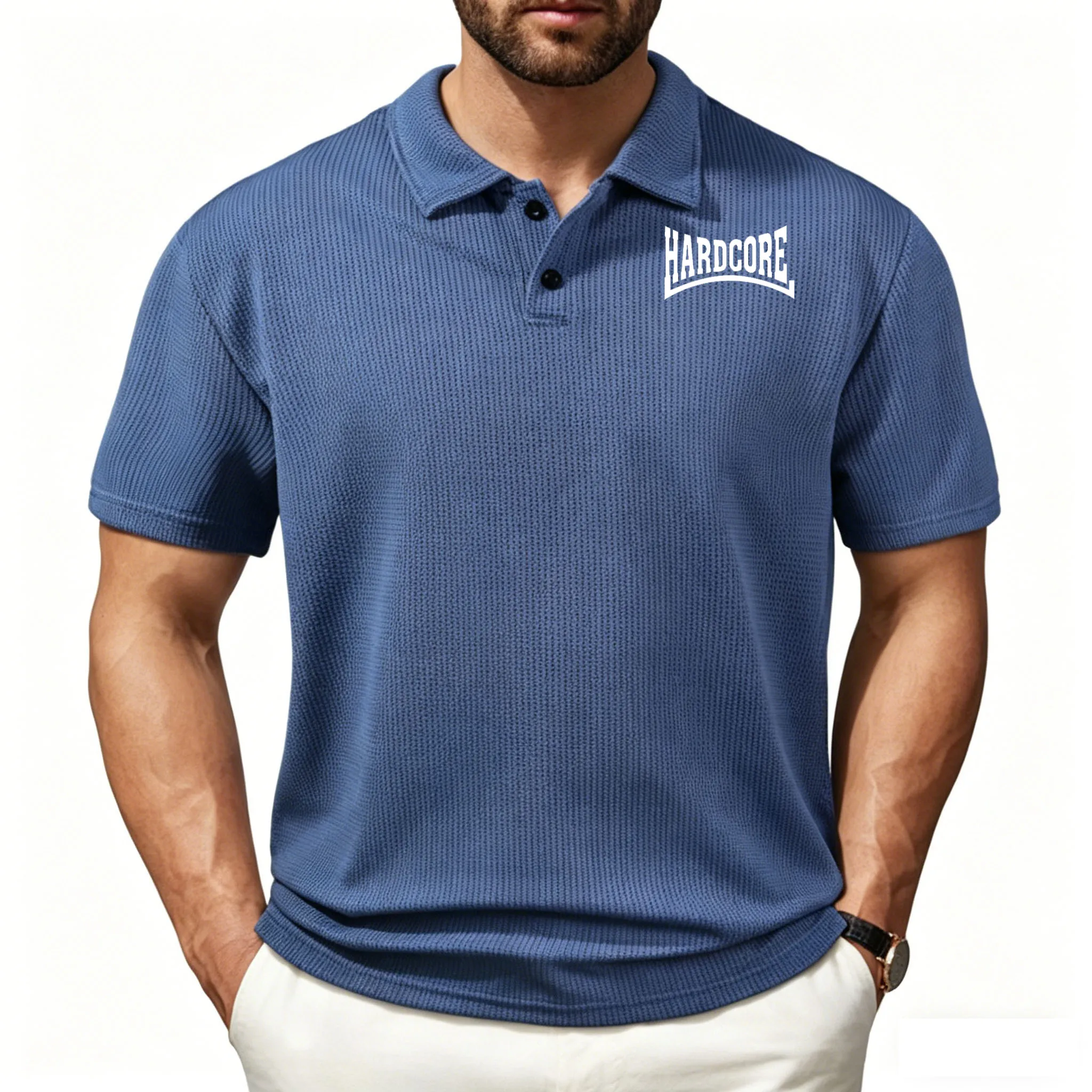 Light Luxury 2026 Popular Men's Polo Shirt Short Sleeved Hardcore print T-shirt Casual Daily Lapel Sweatshirt Golf shirt