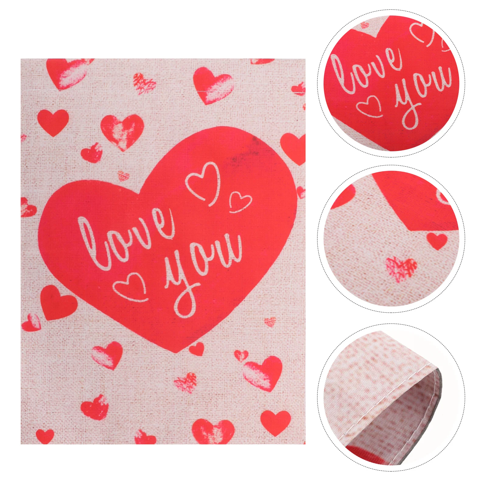 

1Pcs Valentine Day Garden Flag Heart-Shaped Design Premium Flax Material for Garden Lawn Porch Valentine Decoration