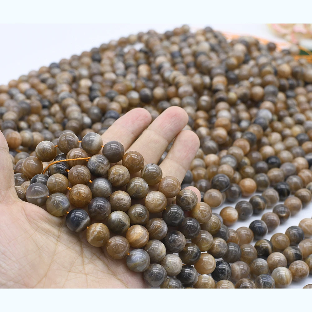 

10mm Natural Smooth Mix Moonstone Sunstone Round stone Beads For DIY necklace bracelet jewelry make 15 "free delivery