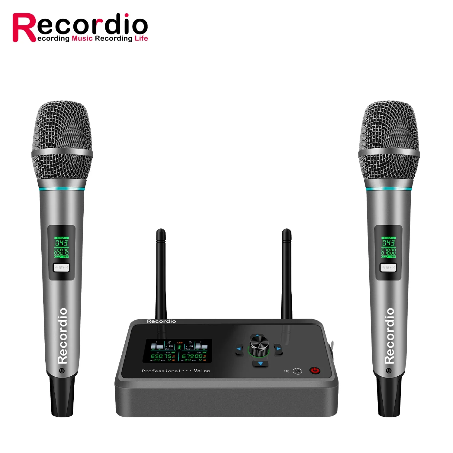 GAW-U282 Portable Rechargeable Wireless Microphone Adjustable Frequency Good Sound Quality System Interview Microphone