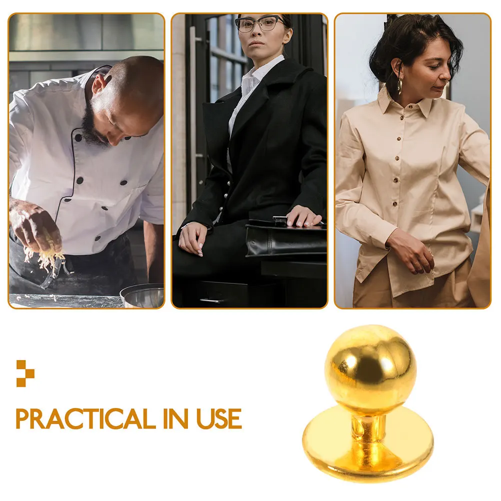 50 szt. Guzików do fartuchów kucharskich, wytrzymały plastik, łatwa wymiana, idealne do uniformów hotelowych i restauracyjnych, guziki do majsterkowania.