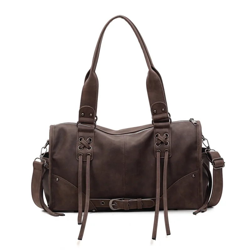 Ladies' Handbag 2026 Retro Rivet Large Capacity Street Motorcycle Style Crossbody Bags Commuter Crossbody Shoulder Bags