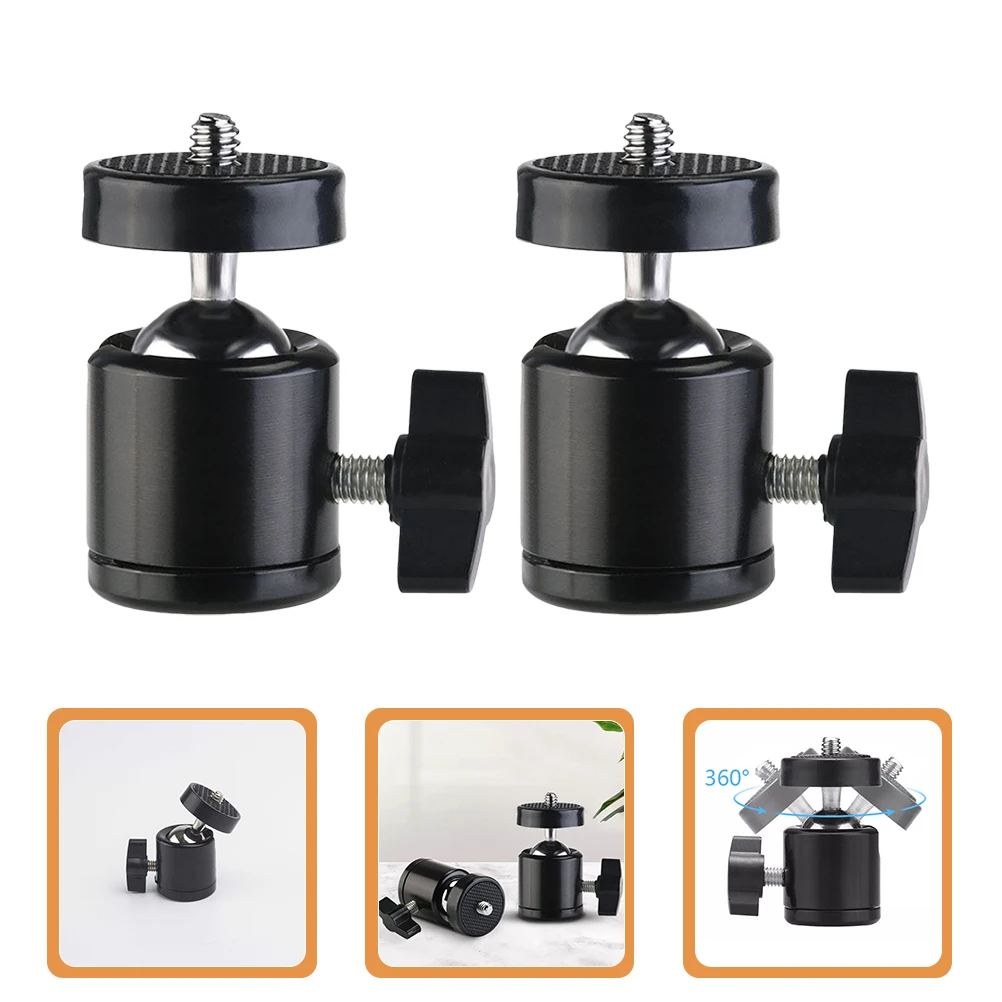 

2pcs Hot Shoe Mount Ring Mount 3/8 Inch Camera Tripod Ball Head Swivel Adjustable Wing Nut Lock Smartphone Camcorder Microphone
