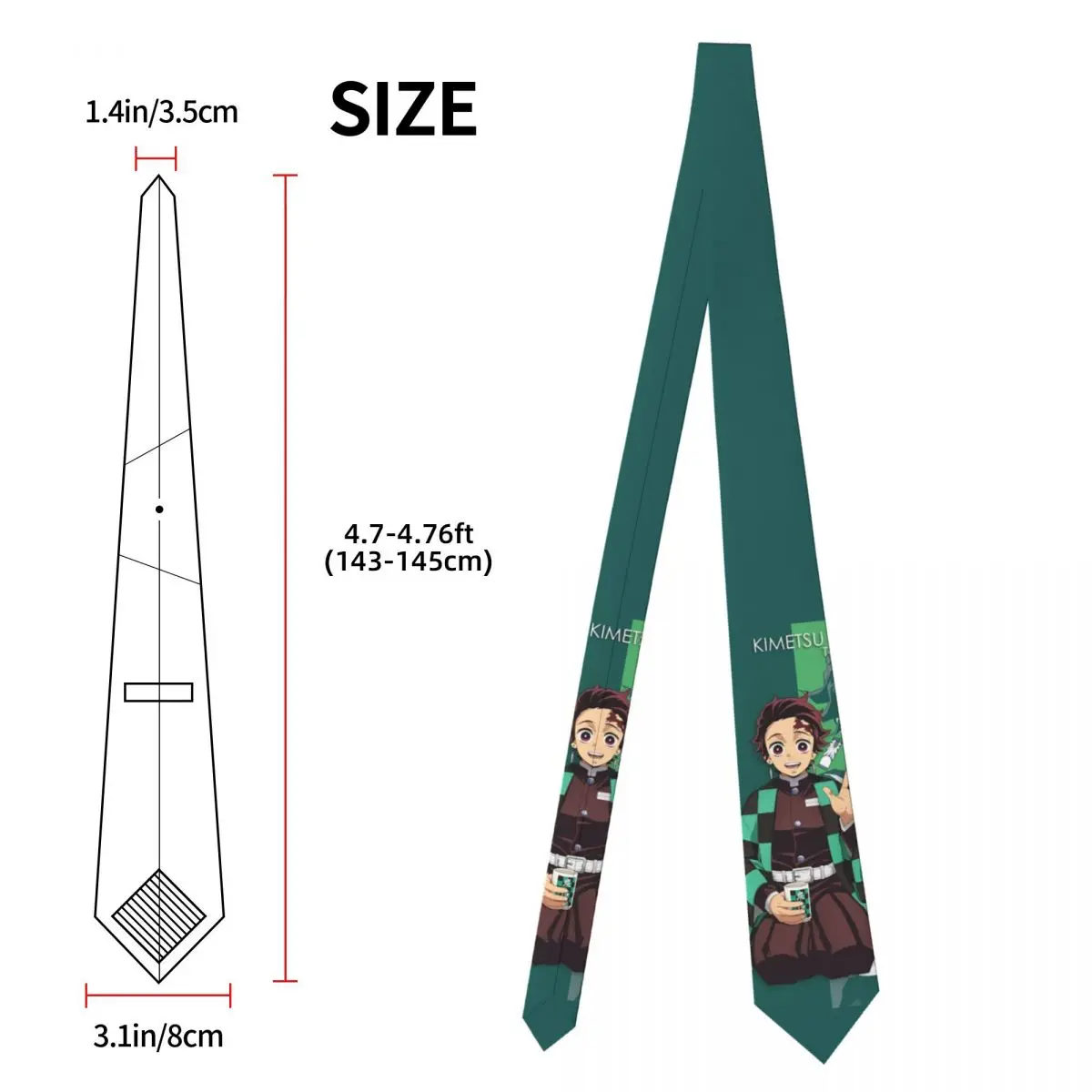 Tanjiro Kamado Demon Slayer Anime Neckties Unisex Polyester 8 cm Neck Ties for Men Casual Wide Accessories Gravatas Wedding Gift