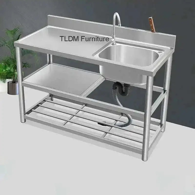 

304 Stainless Steel with Bracket Storage Integrated Sink Basin Creative Three-layer Kitchen Sink Modern Home Kitchen Accessories