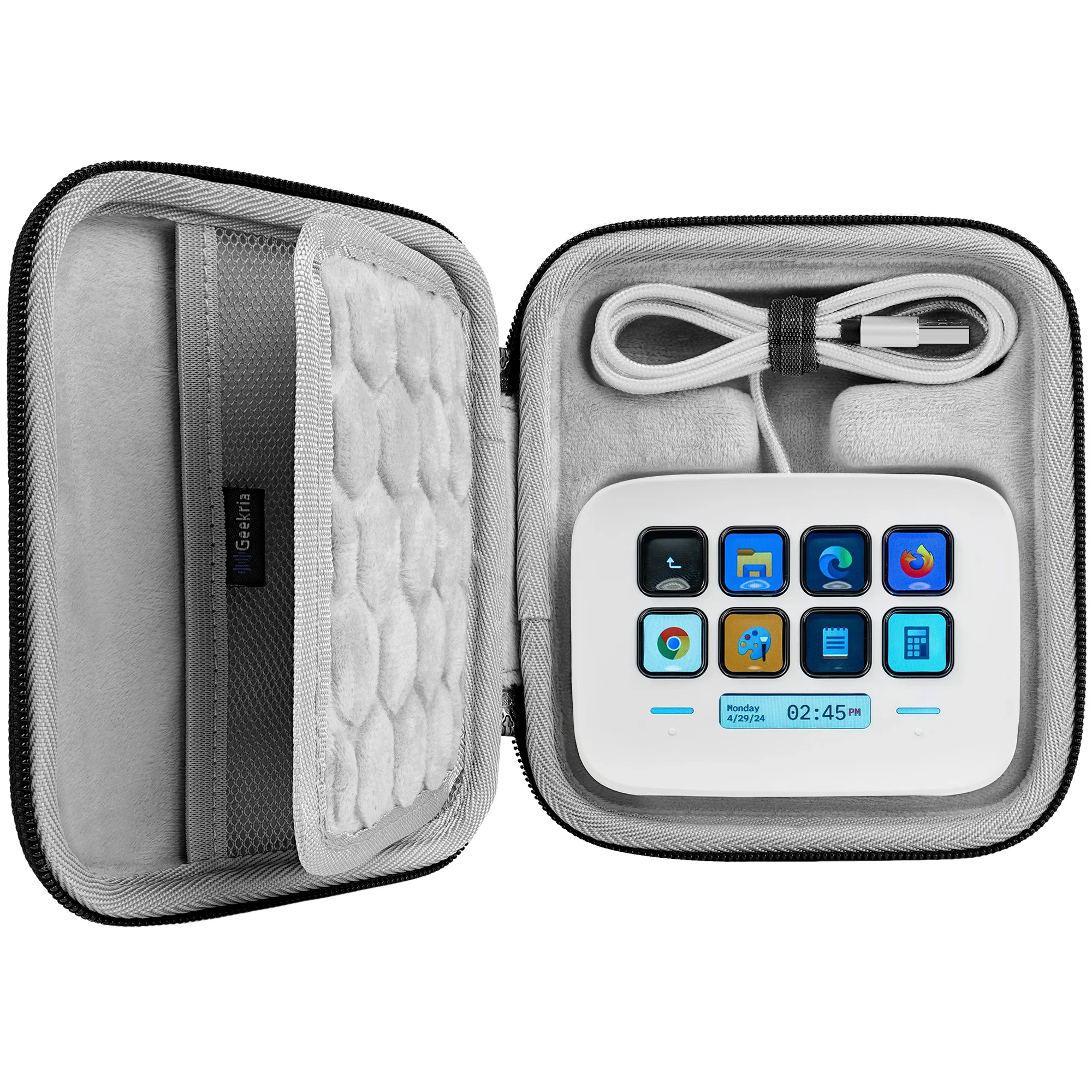 

Чехол для переноски ключей Geekria, совместимый с Elgato Stream Deck Neo, защитная дорожная сумка с твердым корпусом (темно-серый)