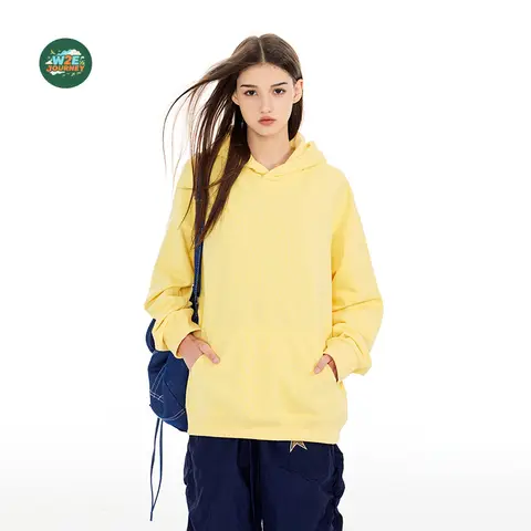 W2EJOURNEY Högkvalitativ EU US-storlek Streetwear Höst Vinter Cleanfit Kraftig 420g French Terry Hiphop Boxy Hoodie 10 best sales huvtröja med boxig passform - №3