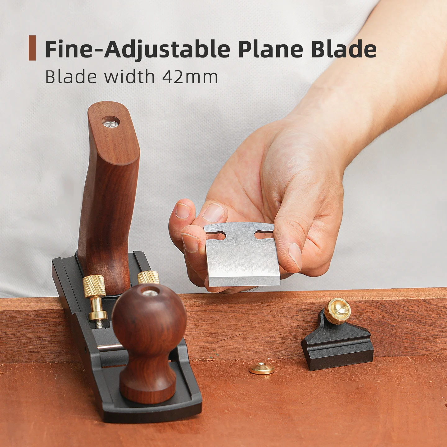 Ganwei Woodworking NO. 2 Bench Plane  Smoothing Handplane Fine-Adjustable Blade Precision Tools  Wood Handle