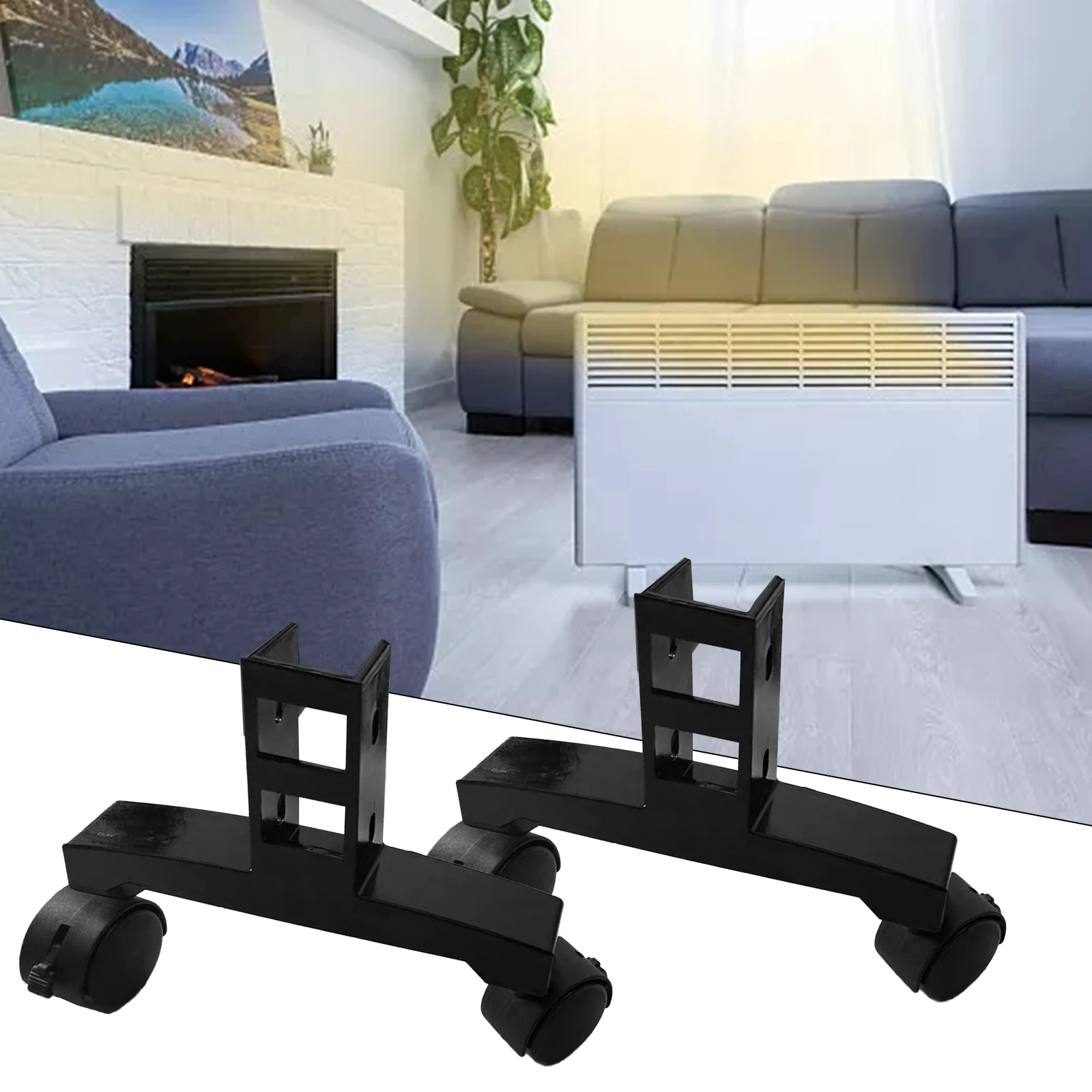 Remote Heating Panel Home Apartment Infrared Heater Feet Foot Bracket White Black Rotated 360 2pcs Plastic Bracket
