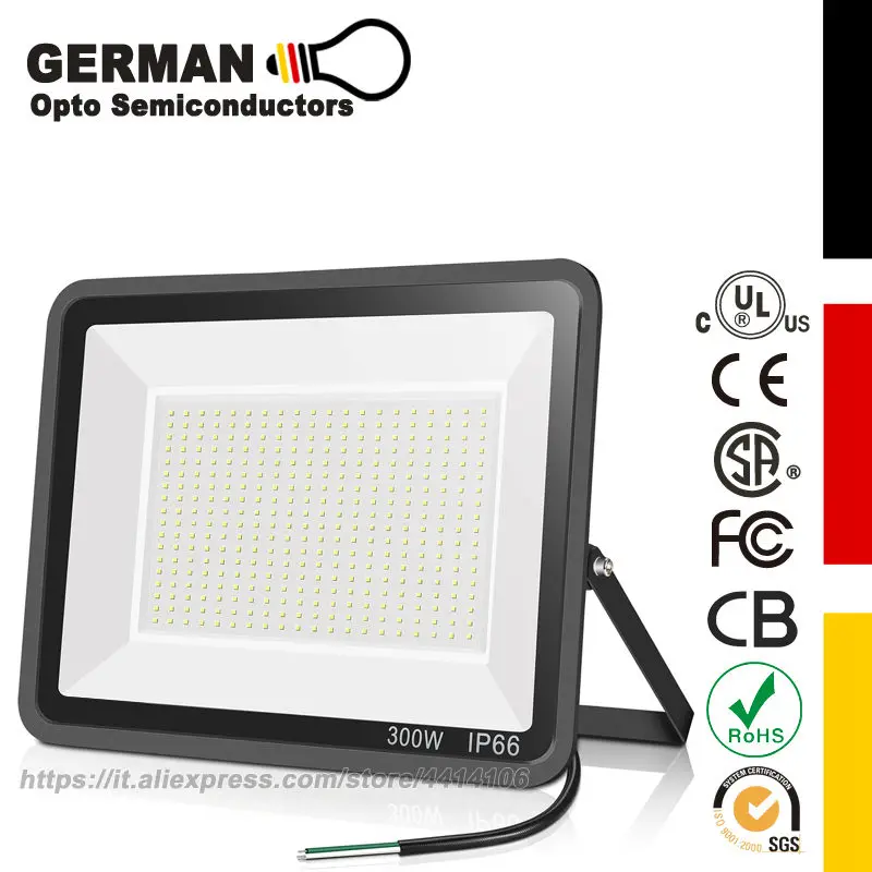 

300W LED Flood Light (2000W Equivalent), Super Bright 42,500LM 6500K Daylight IP66 Waterproof Security Outdoor LED