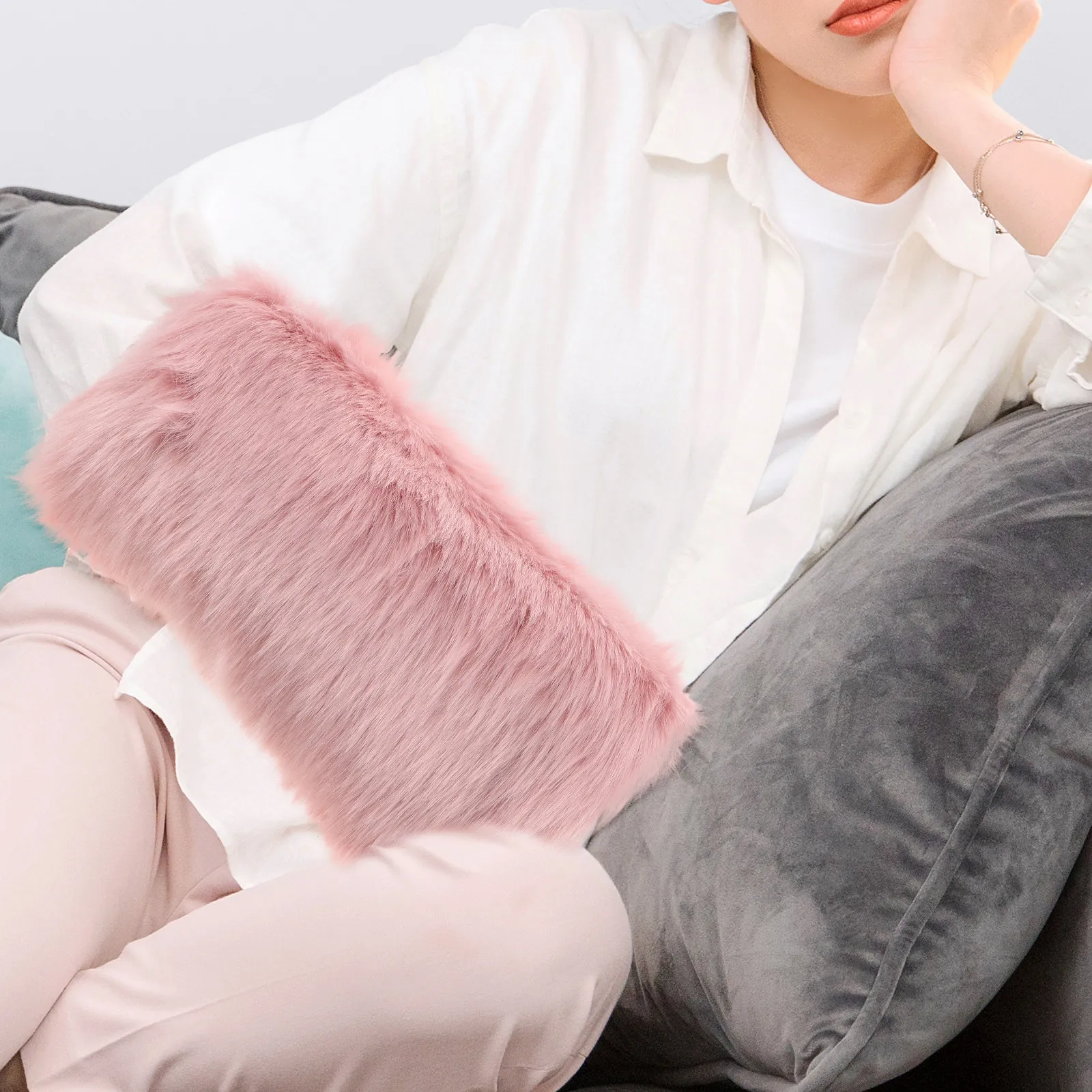 Soft Faux Hand Muffs Winter Warm Hand Pillow Women Kids Elderly Cozy Arm Cushion Muffler Portable Cold Weather