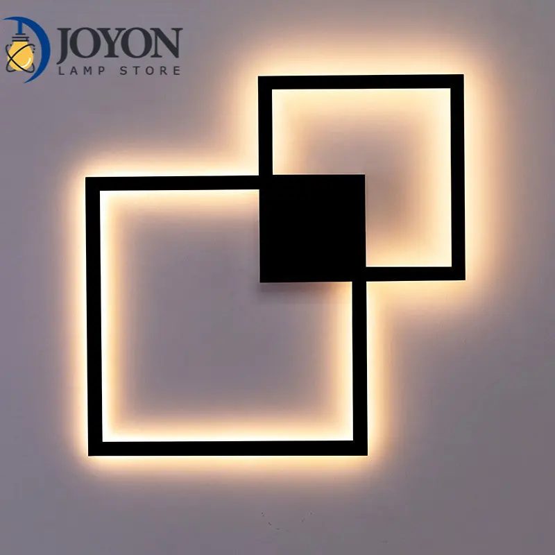 

Simple Light Fixtures Square Sconce Wall Lamp LED Nordic DIY Design Bedroom Living Room Wall DecorationLight Background