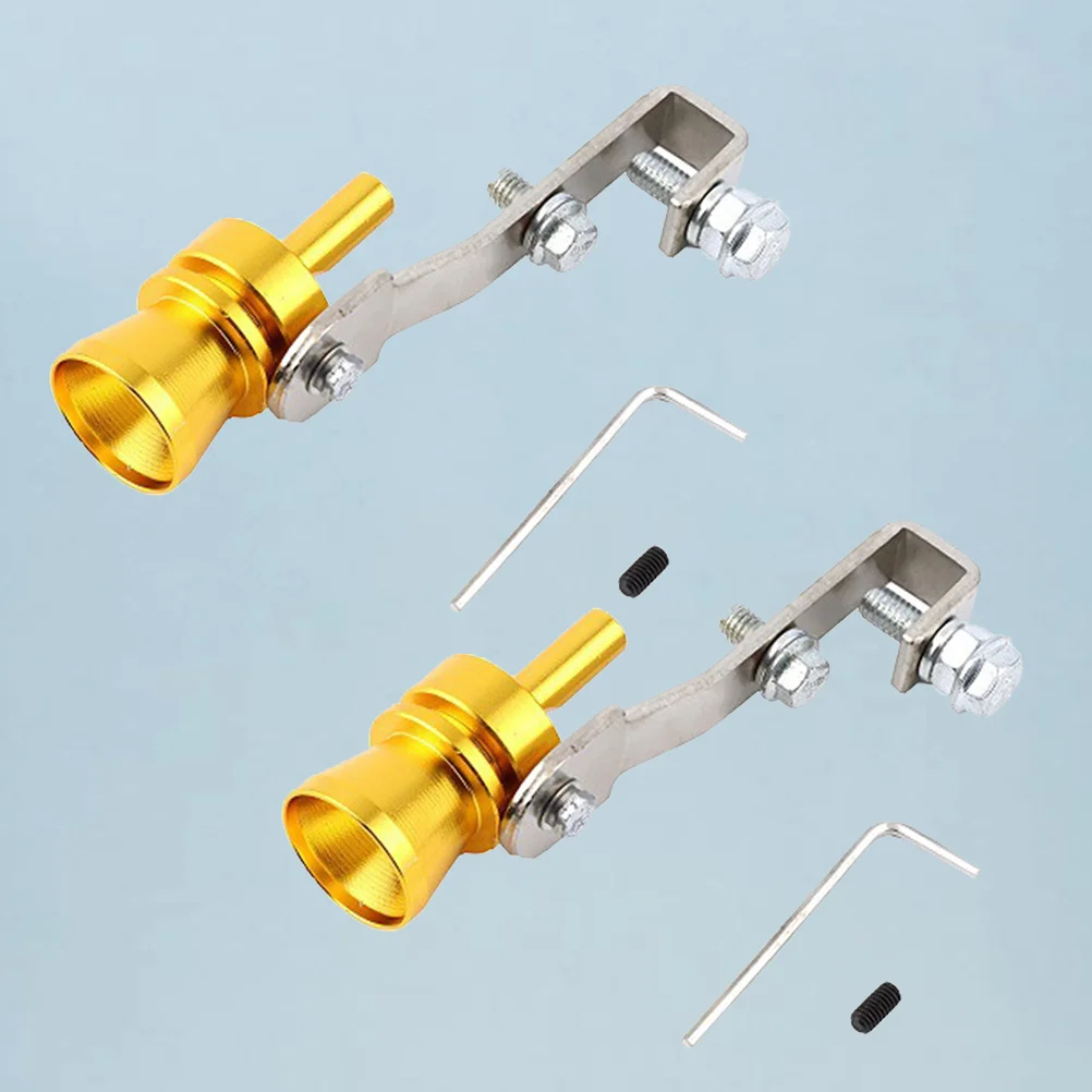 ท่อเสียงท่อไอเสีย 2 ชิ้น สีทอง ขนาด L ติดตั้งง่ายด้วยคลิปหนีบ ทนทาน เสียงดัง ตกแต่งรถยนต์ ของขวัญสุดพิเศษ