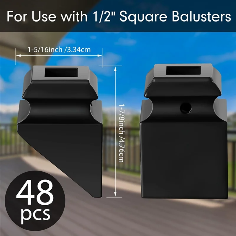 PHFU-حديد لأحذية الدرج الدرابزين المغزل المطاوع المربعة للاستخدام مع 1/2 بوصة 48-Pack #6