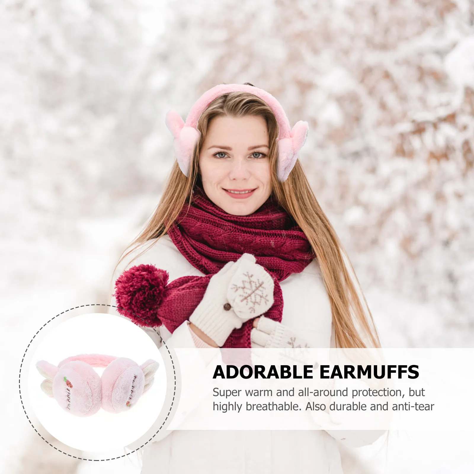 Rabbit Ear Earmuffs for Kids – Warm, Windproof, Lightweight Winter Ear Covers for Skiing & Outdoor Activities