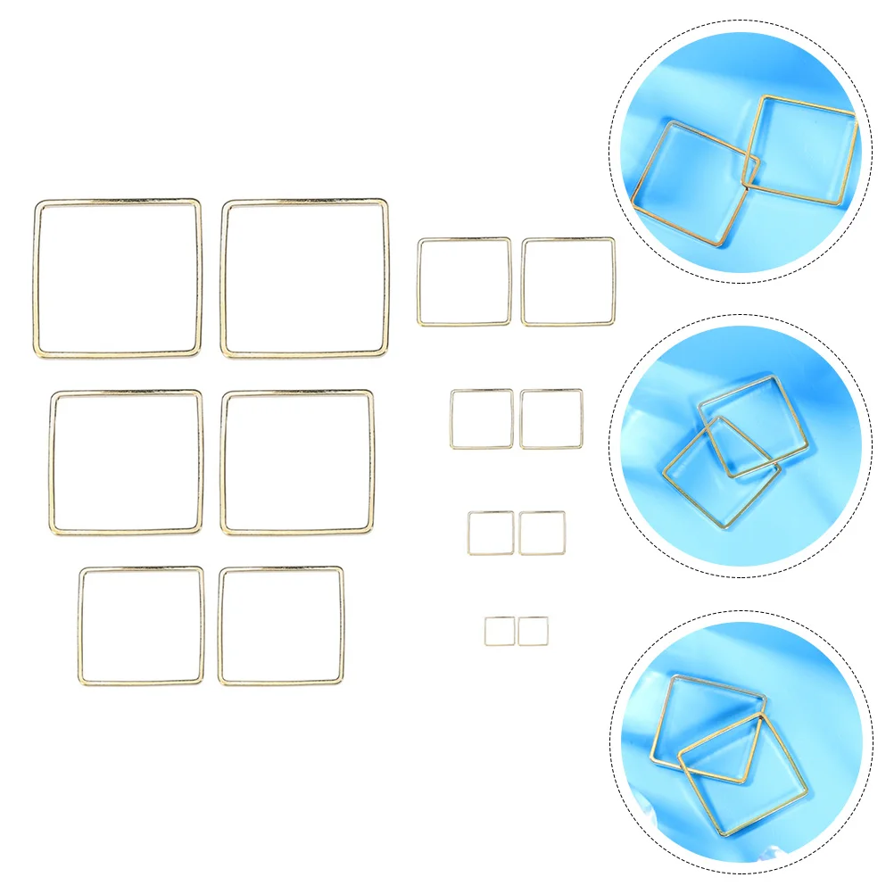 

Geometric Earrings Pendant DIY Jewelry Making Materials Square Alloy Charms Crafts Bracelets Necklace Girls Charm nament Display