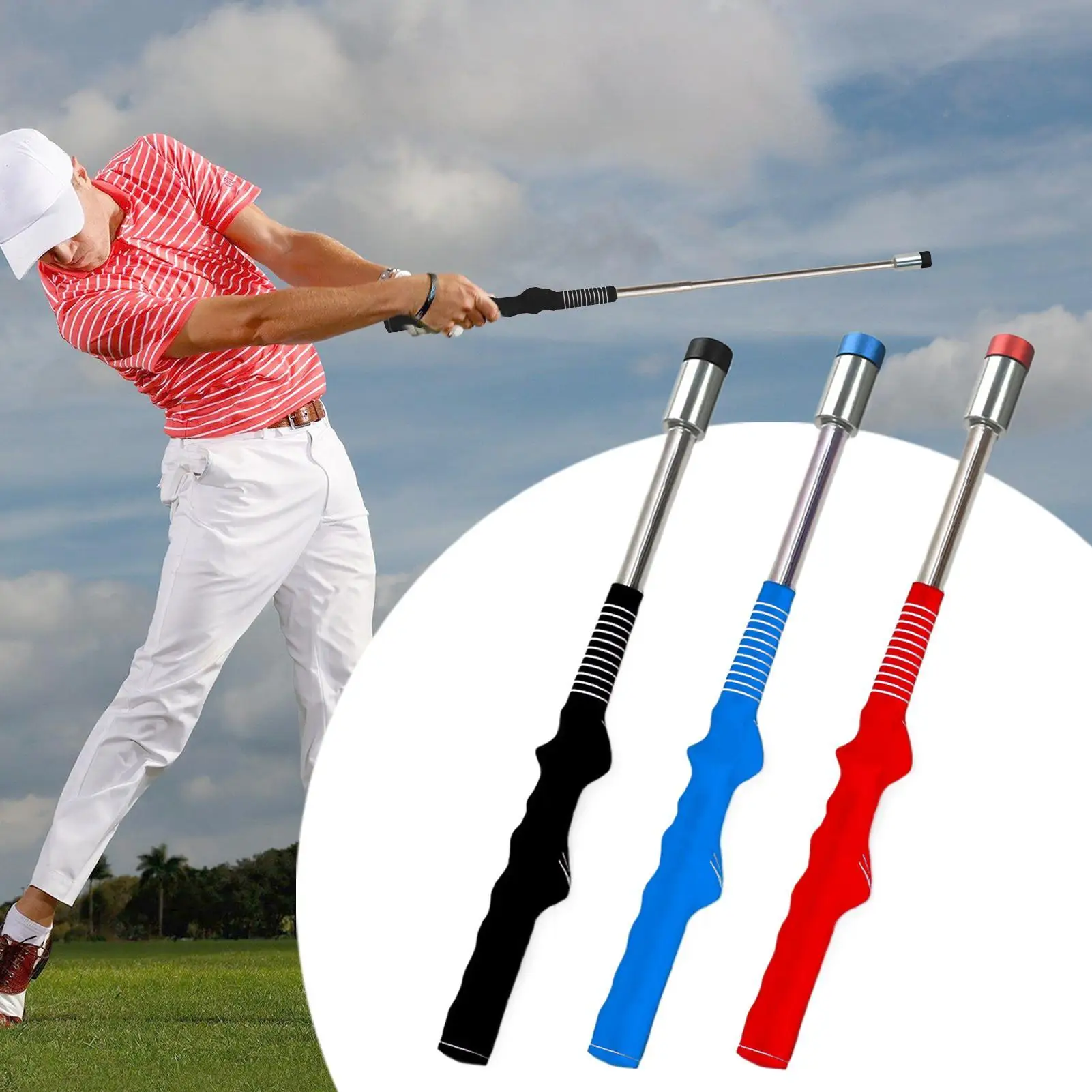 Golf Swing Training Aid Delay Release Golf Swing Correcting Aid With Sound Telescopic Right-Handed Golfing Correction Tool For