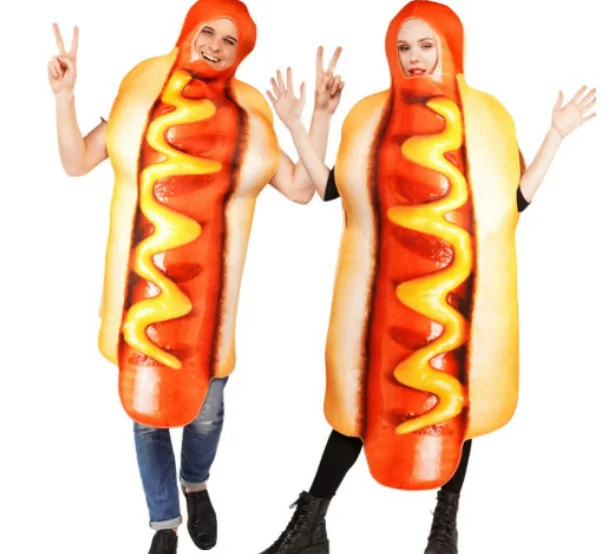 Hot Dog Cosplay Funny 3D Print Cartoon Doll Costumes Kids Adult One-piece Stage Character Performance Party Unisex Role Playing