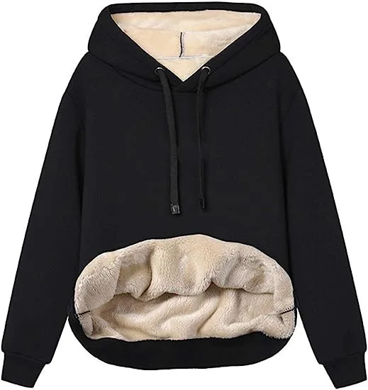 2023 Winter Popular Plus Fleece Large Women\'s Hooded Sweater Plush Women\'s Coat Streetwear Women  Winter Clothes