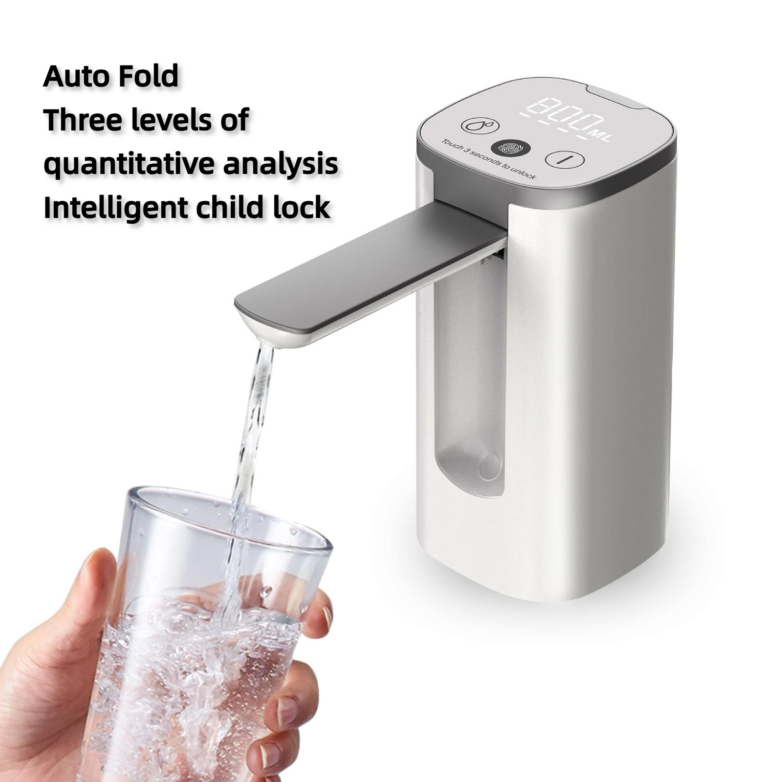 

Портативный электрический насос для питьевой воды, диспенсер для бутылок с водой, бытовой универсальный складной автоматический небольшой водяной насос с экраном