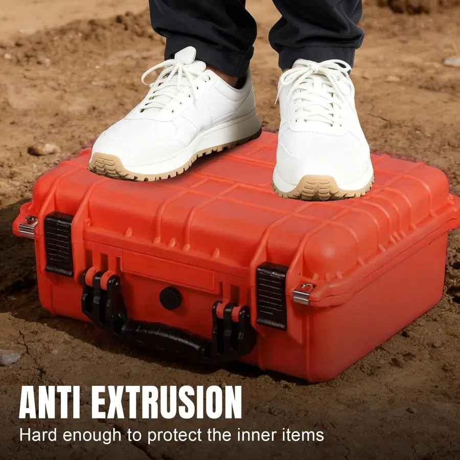 Жесткий футляр 12,8x6,8 дюйма, портативный водонепроницаемый защитный футляр для камеры с настраиваемой пеной, подходящий для использования дронов, камерой,