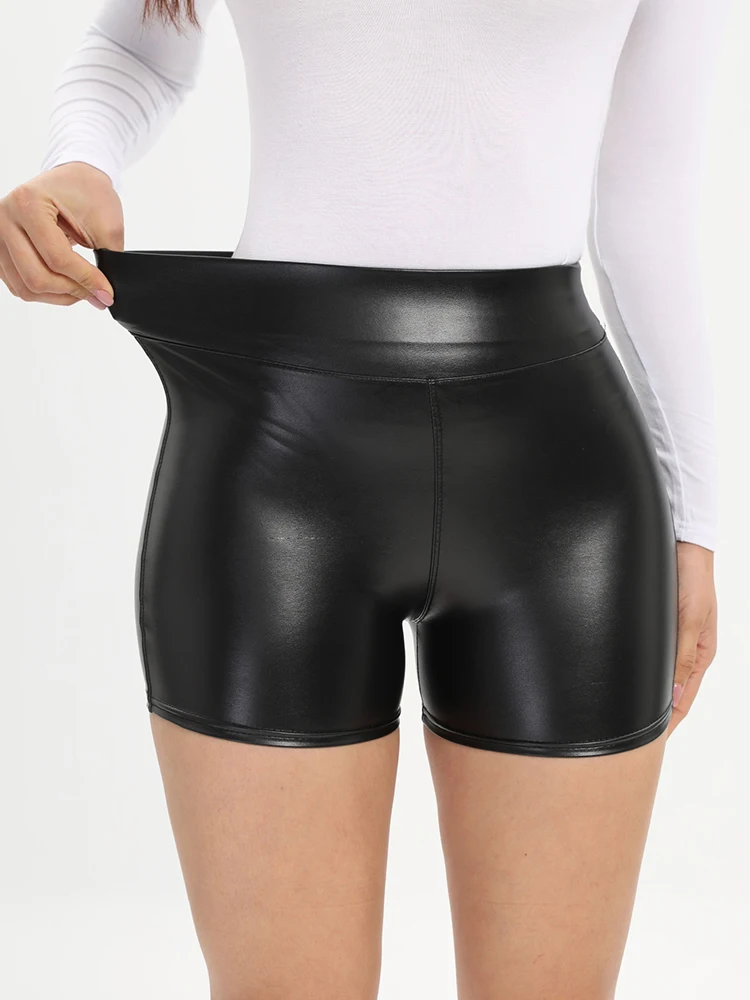 Summer Women's Lederhosen PU Leather Pants Sexy Hot Pants Club Solid Color Slim Casual Sports Pants