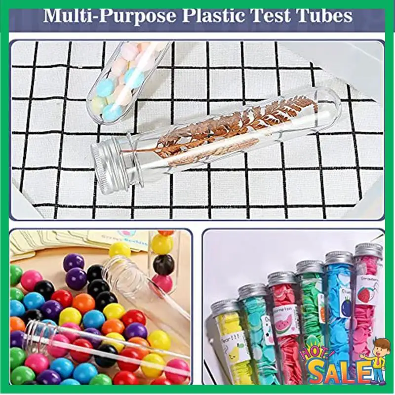 

A53T 15 PCS 100Ml Gumball Candy Tubes With Screw Caps And 1 Cleaning Brush For Wedding Party
