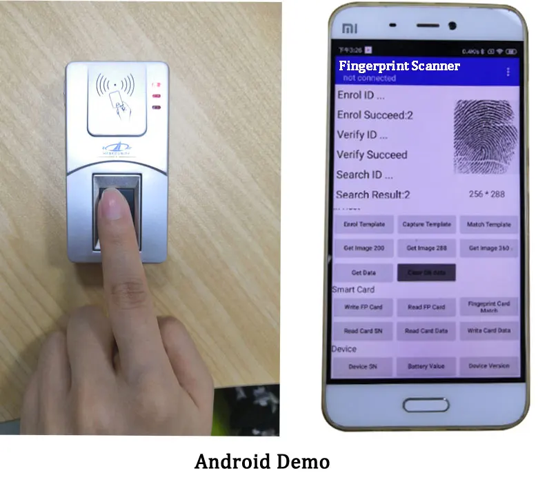 HFsecurity HF7000 FBI Finger + NFC Wireless Capacitive Sensor Fingerprint Scanner Card Reader For Fingerprint Image
