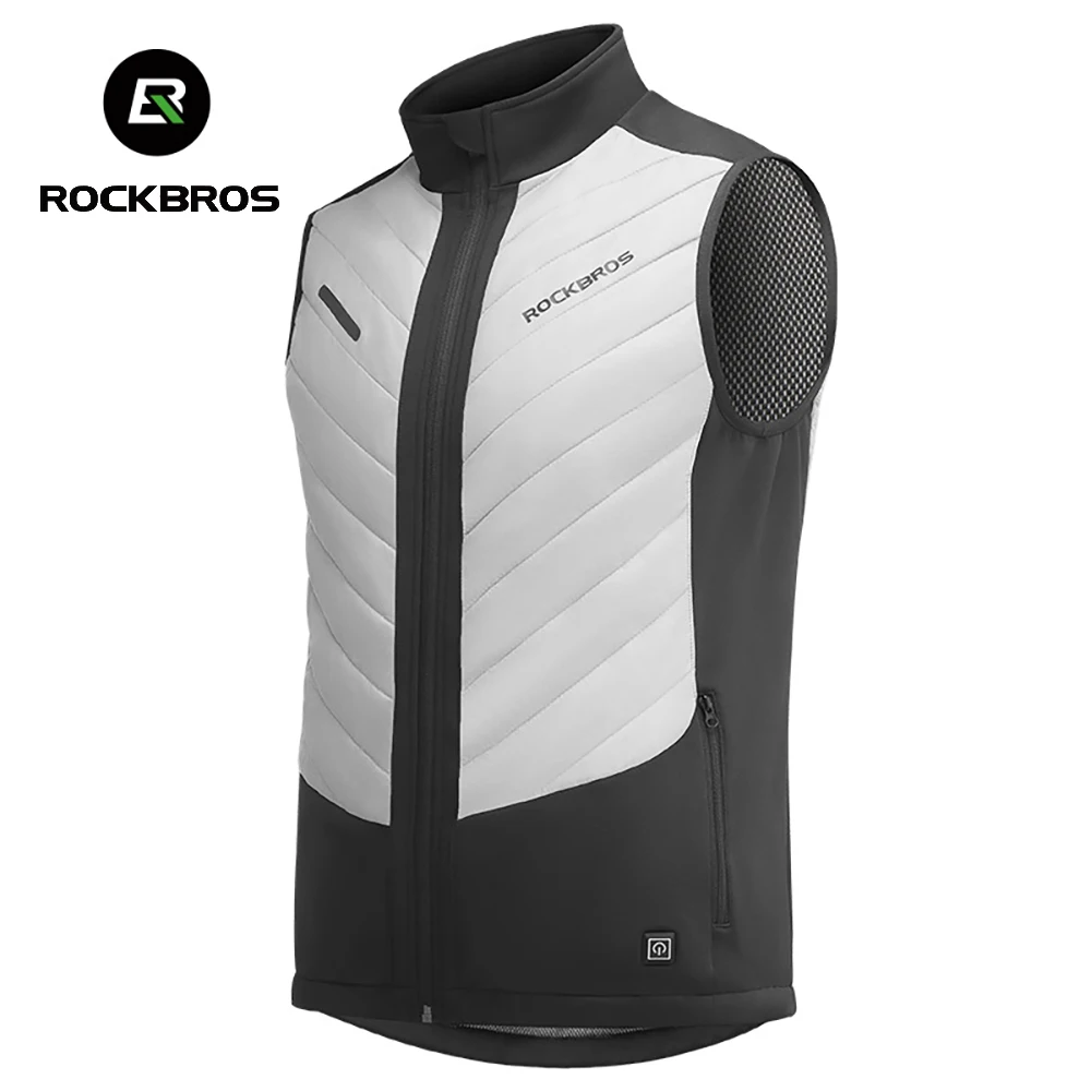 

ROCKBROS Winter Windproof Thermal Fleece Cycling Vest Gilets Electric Heating Vest Motorcycle Riding Suit Bicycle Heated Vest