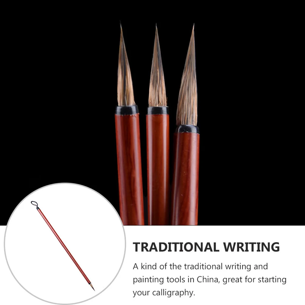 

2Pcs Calligraphy Brush Premium Handmade Maobi for Chinese Writing Painting Sumi- Professional Drawing Tool for Artists